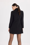 Siyah Kruvaze Blazer Elbise