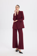 Oversize Form Bordo Blazer Ceket