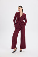 Oversize Form Bordo Blazer Ceket