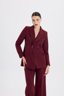 Oversize Form Bordo Blazer Ceket