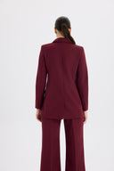 Oversize Form Bordo Blazer Ceket
