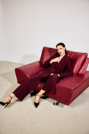 Oversize Form Bordo Blazer Ceket